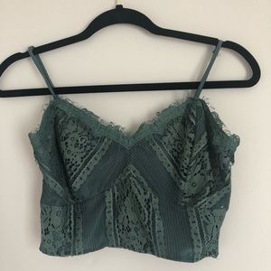 Emerald/teal lace crop